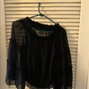 Elegant Black Sheer Women's Top